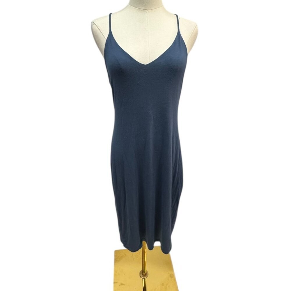 Mahina Blue Strappy Midi Slip Dress L Rayon Blend - GUC